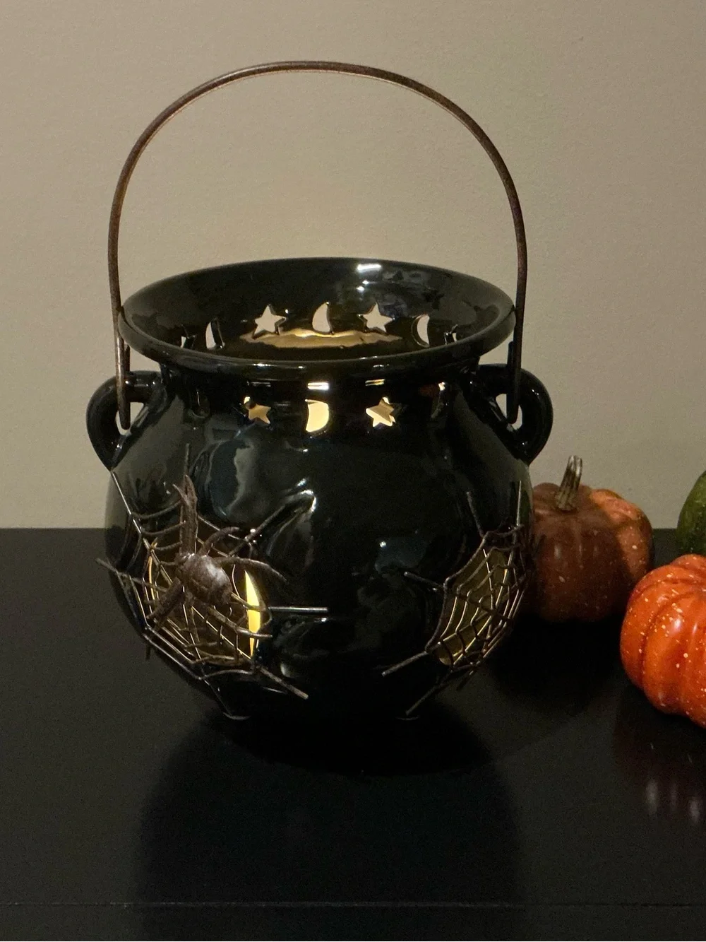 Ceramic Halloween Witch’s Brew Cauldron Luminaria 🧙